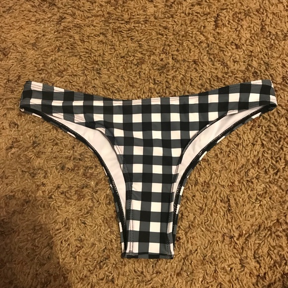 Black and White Bikini Bottoms - Picture 1 of 3